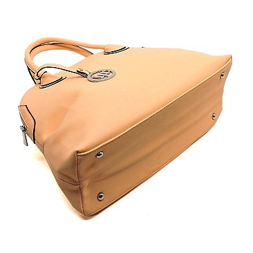 Fashion Dome Satchel with Flower Strap