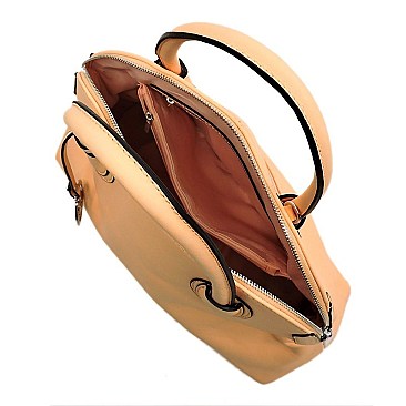 Fashion Dome Satchel with Flower Strap