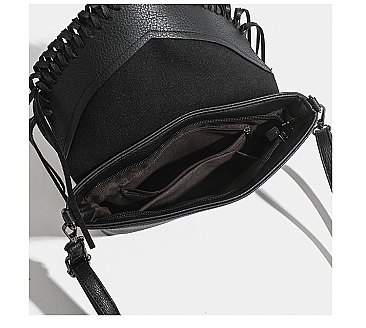 Fringed Flap Cross Body Messenger