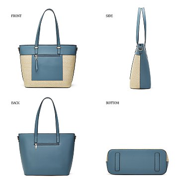 Fashion 3-in-1 Staw Shopper Set