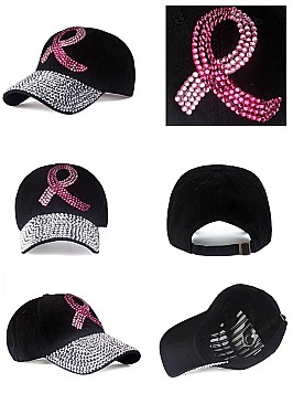 "Pink Ribbon" Symbol Fashion Denim Cap