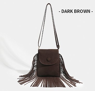 Fringed Flap Cell-Phone Holder Cross-Body