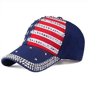Crystal USA Flag Cotton Cap
