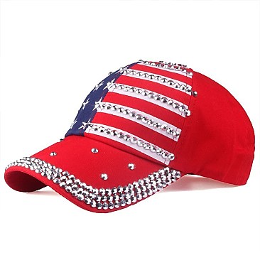 Crystal USA Flag Cotton Cap