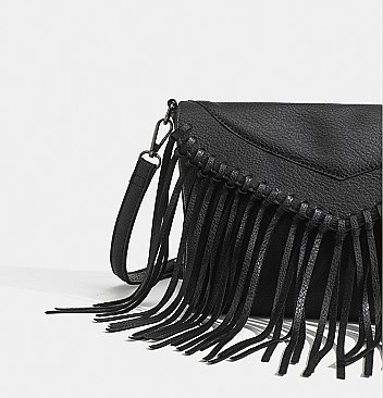 Fringed Flap Cross Body Messenger