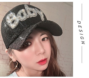 Sequin Mesh Baby Baseball Fashion Cap