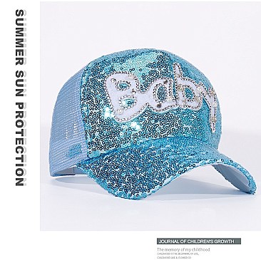Sequin Mesh Baby Baseball Fashion Cap