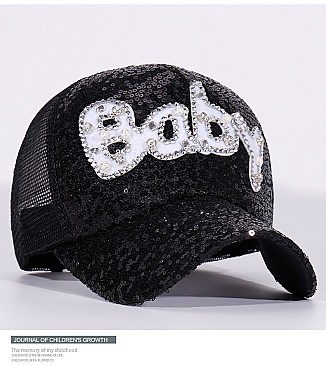 Sequin Mesh Baby Baseball Fashion Cap