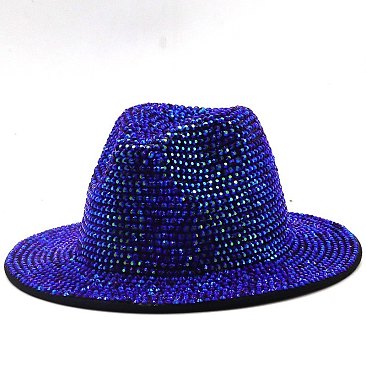 Stylish Rhinestone Fedora Hat