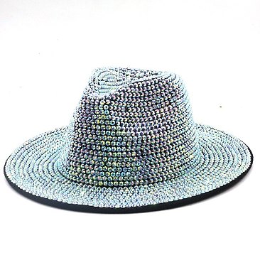 Stylish Rhinestone Fedora Hat