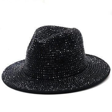 Stylish Rhinestone Fedora Hat