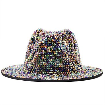 Stylish Rhinestone Fedora Hat