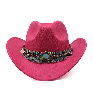 Belt Stone Acented Fedora Hat