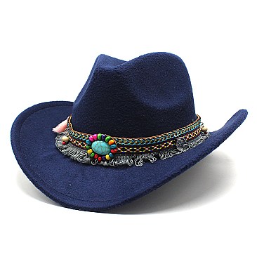 Belt Stone Acented Fedora Hat