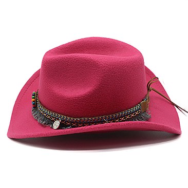 Belt Stone Acented Fedora Hat