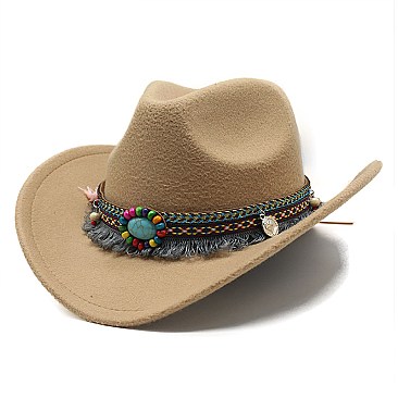 Belt Stone Acented Fedora Hat