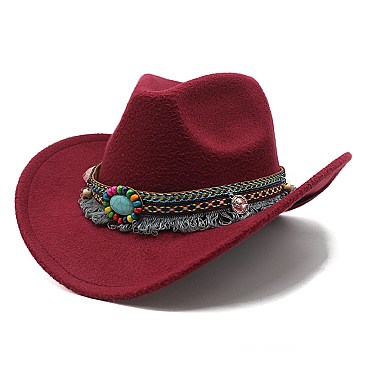 Belt Stone Acented Fedora Hat