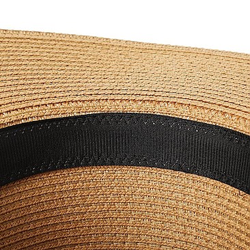 Flat Top Fedora Straw Hat -NEW