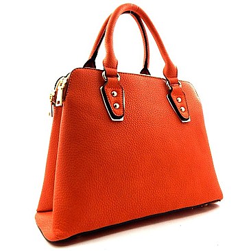 Leather Like Boutique Triple Compartment Satchel