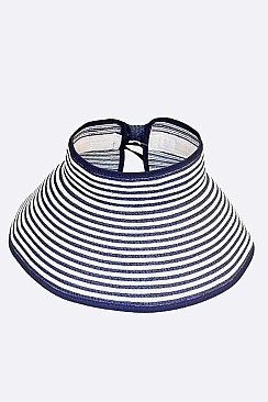 Stripe Weaved Large Straw Sun Visor LALOH022