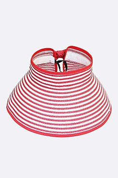 Stripe Weaved Large Straw Sun Visor LALOH022