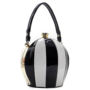 High Quality Stripe Bucket Boutique Handbag