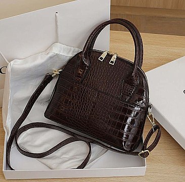 Crocodile print Dome Shape Satchel