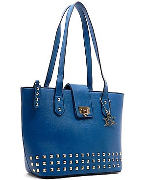 Hue & Ash Studded Flap Top Tote