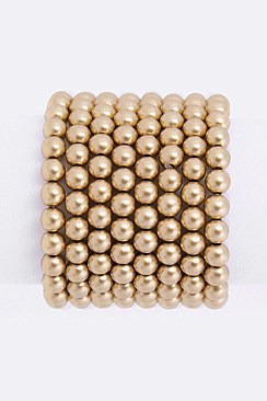 Stretch 8 Strands Pearls Bracelet Set