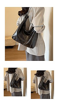 Multi-Compartment Chain Hobo Bag