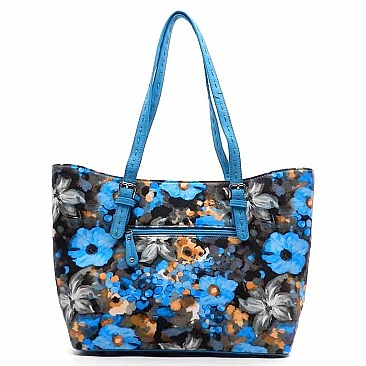 Flower Print Stone Tote