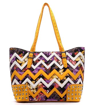 Flower Print Stone Tote