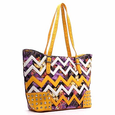 Flower Print Stone Tote