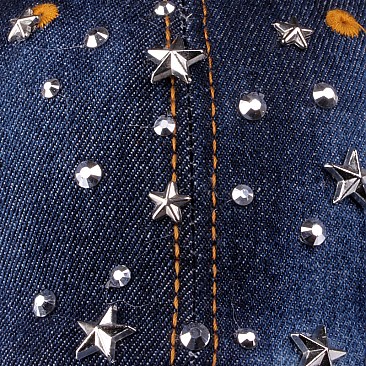 Star Studs & Stone Denim Cap