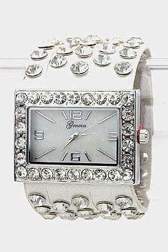 Leather Strap Square Face Watch