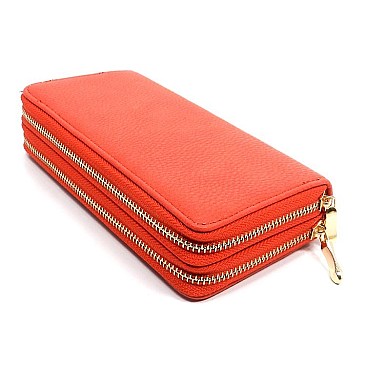 Double Zipper Roomy Fashion Large Size Wallet