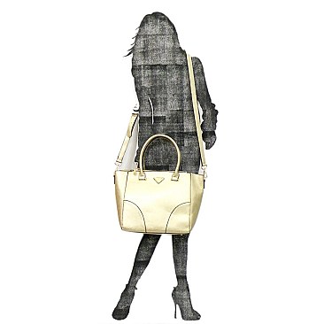 Saffiano Textured Top Handle Satchel
