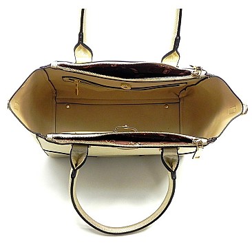 Saffiano Textured Top Handle Satchel
