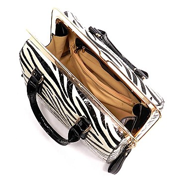 Zebra Print Design Slide-Lock Purse -RESTOCKED