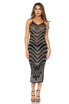 PACK OF 6 PIECES SEXY MESH RHINESTONE LONG DRESS BJBD10020P5