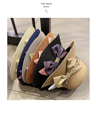 Bow Tie Bucket Straw Hat