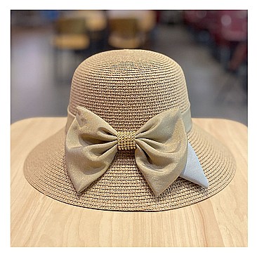 Bow Tie Bucket Straw Hat