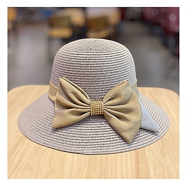 Bow Tie Bucket Straw Hat