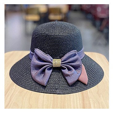 Bow Tie Bucket Straw Hat