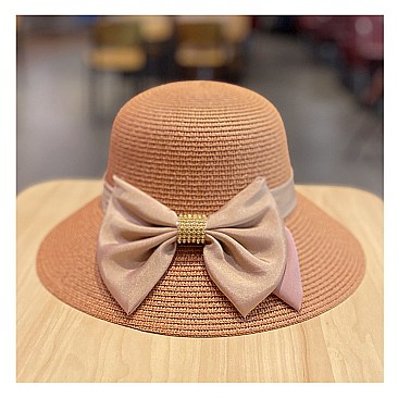 Bow Tie Bucket Straw Hat