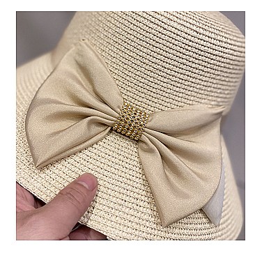 Bow Tie Bucket Straw Hat