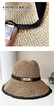 Quality 2-Tone Sun Bucket Straw Hats