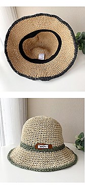 Quality 2-Tone Sun Bucket Straw Hats