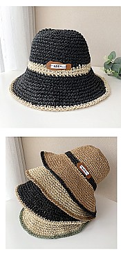 Quality 2-Tone Sun Bucket Straw Hats