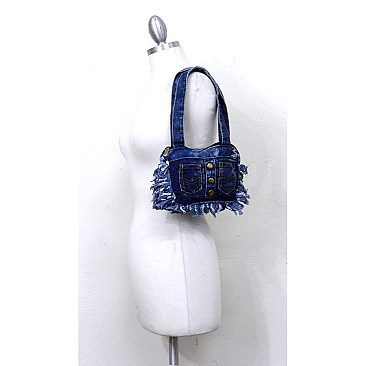 Pack of 6 Washed Denim Mini Tote
